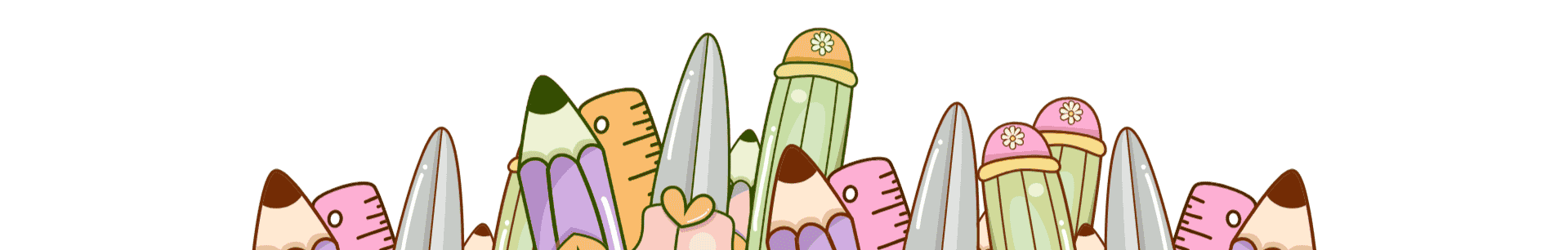 Pencils, rulers and stationery illustration
